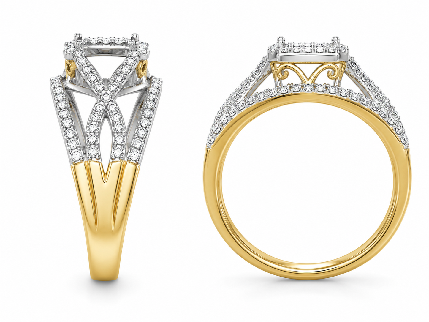10K Yellow Gold Women's Ring 0.33 ct Natural Diamond