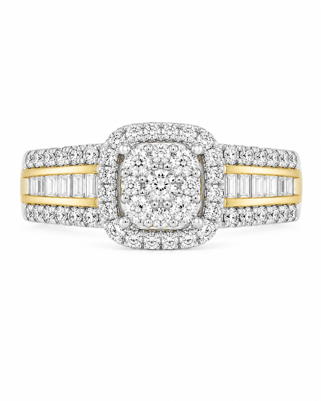 10K Yellow Gold Women's Ring Presidential Style Band 0.55 ct Natural Diamond