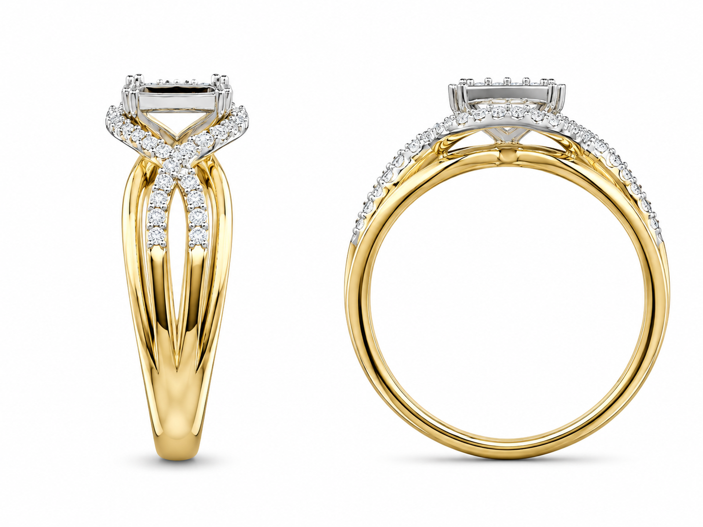 10K Yellow Gold Women's Ring 0.25 ct Natural Diamond