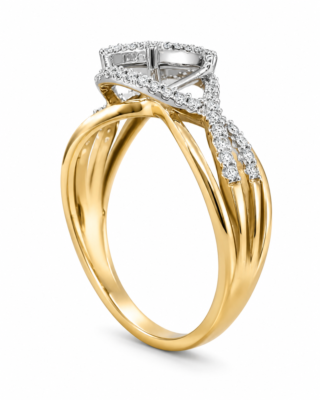 10K Yellow Gold Women's Ring 0.25 ct Natural Diamond