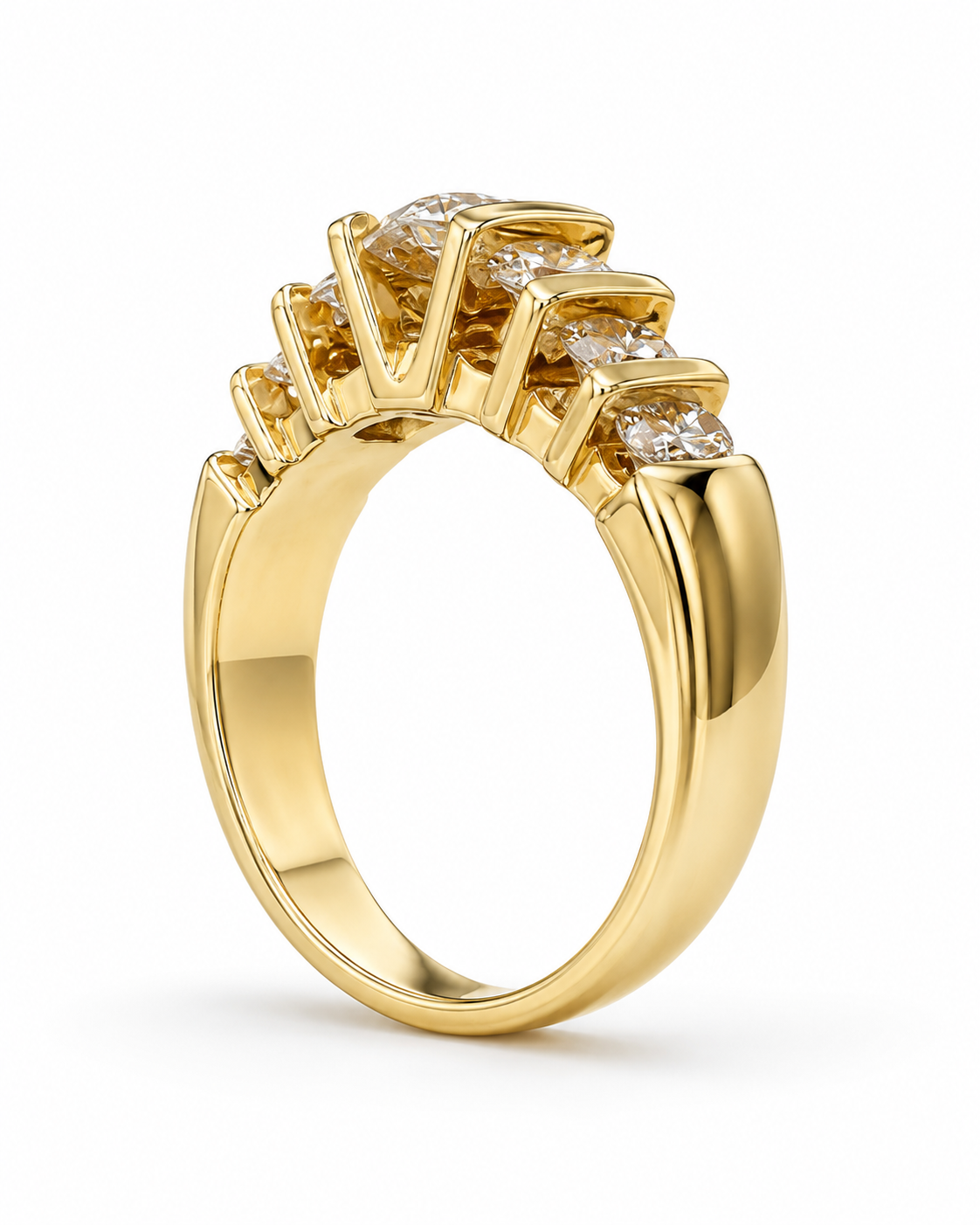 14K Yellow Gold Women’s Ring Round 1.00 ct Natural Diamond