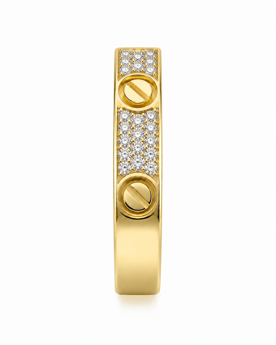 14K Yellow Gold Nail/Bolt Band 0.22 ct Natural Diamond