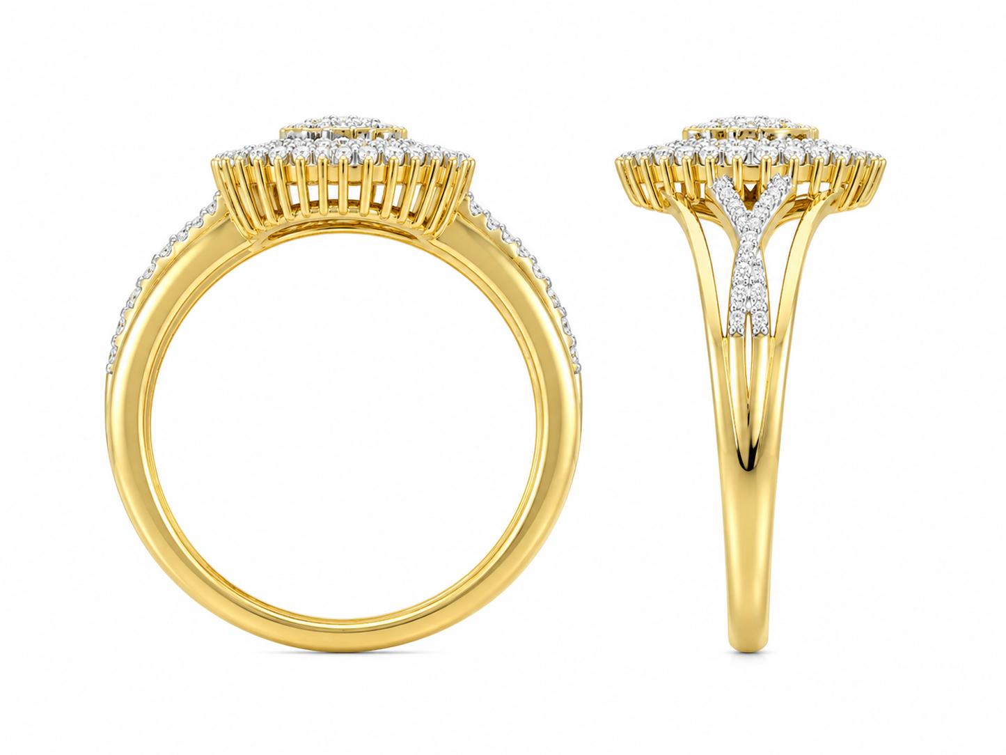 10K Yellow Gold Women's Ring Pear 0.25 ct Natural Diamond