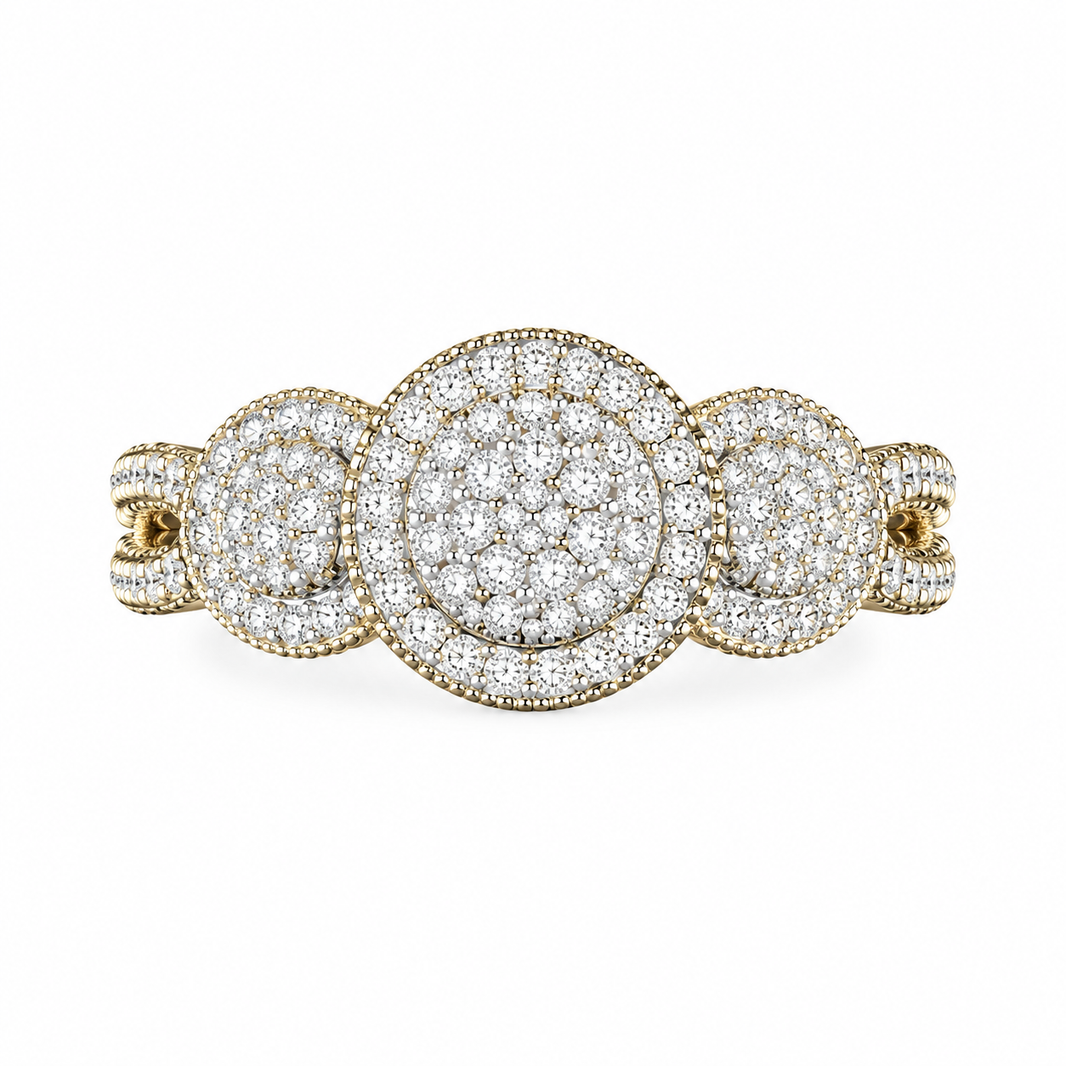 10K Yellow Gold Women's Ring 0.15 ct Natural Diamond
