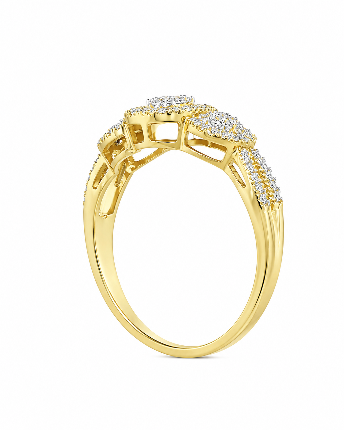 10K Yellow Gold Women's Ring 0.15 ct Natural Diamond