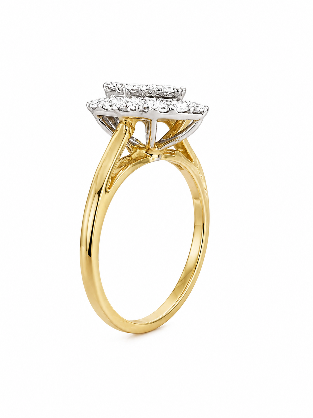 10K Yellow Gold Ring Pear 0.45 ct Natural Diamond
