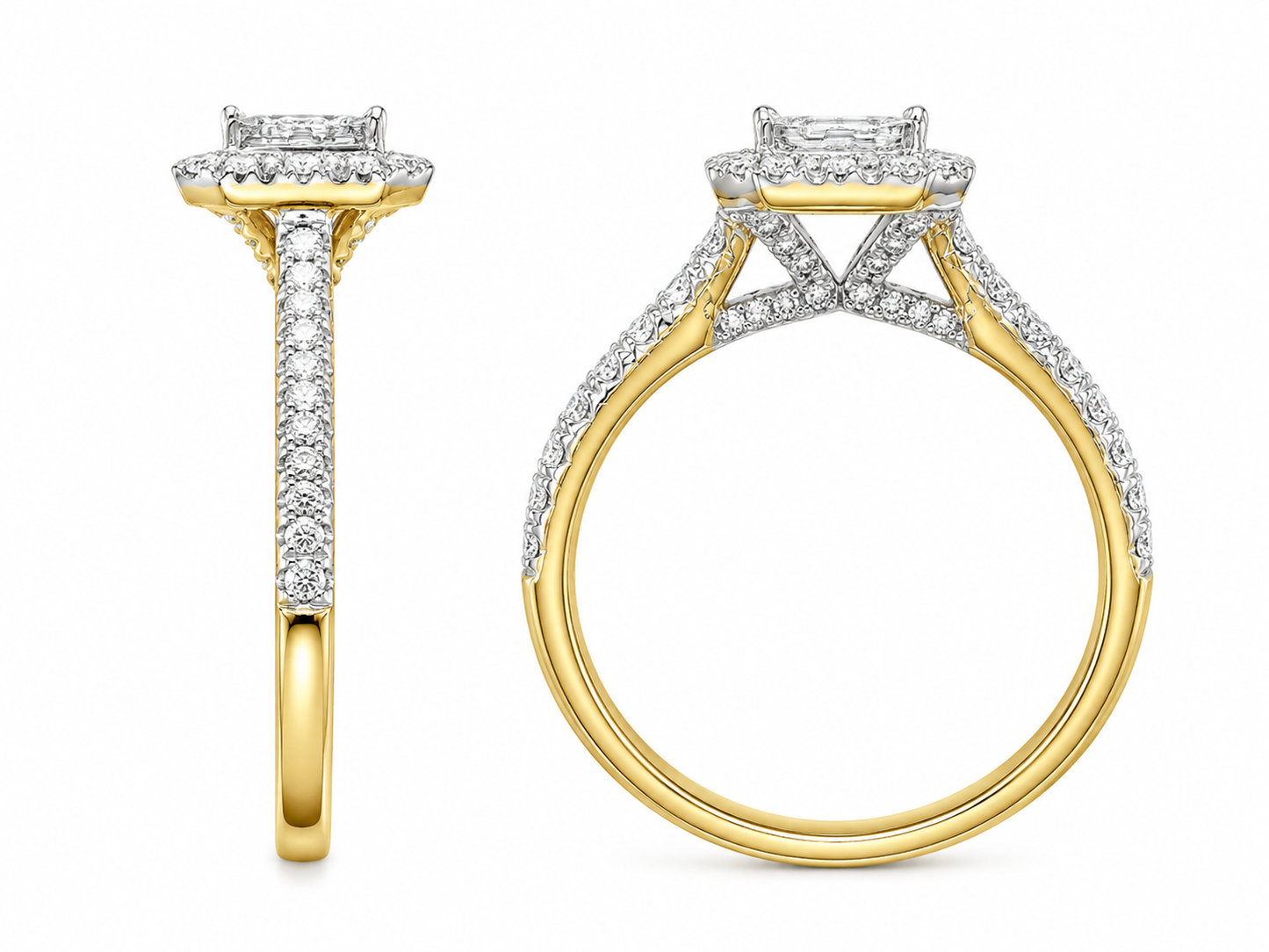10K Yellow Gold Women's Ring 0.75 ct Natural Diamond
