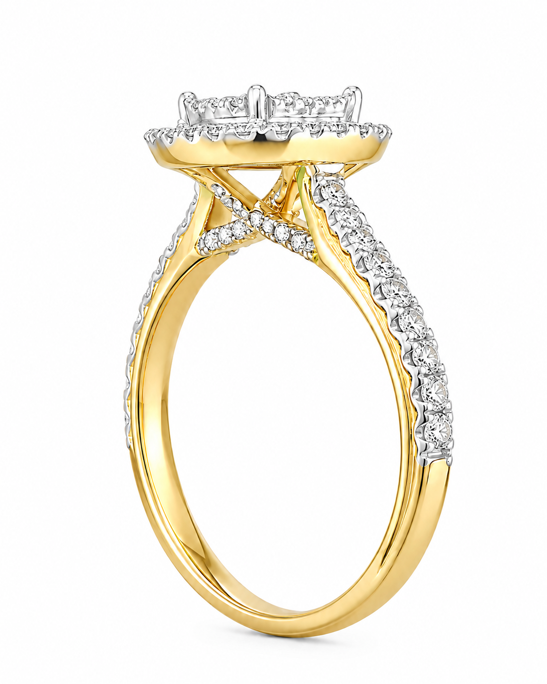 10K Yellow Gold Women's Ring 0.75 ct Natural Diamond