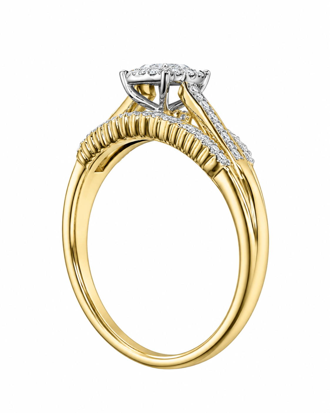 10K Yellow Gold Women's Ring 0.35 ct Natural Diamond
