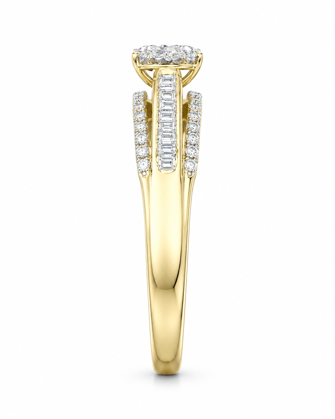10K Yellow Gold Women's Ring 0.35 ct Natural Diamond