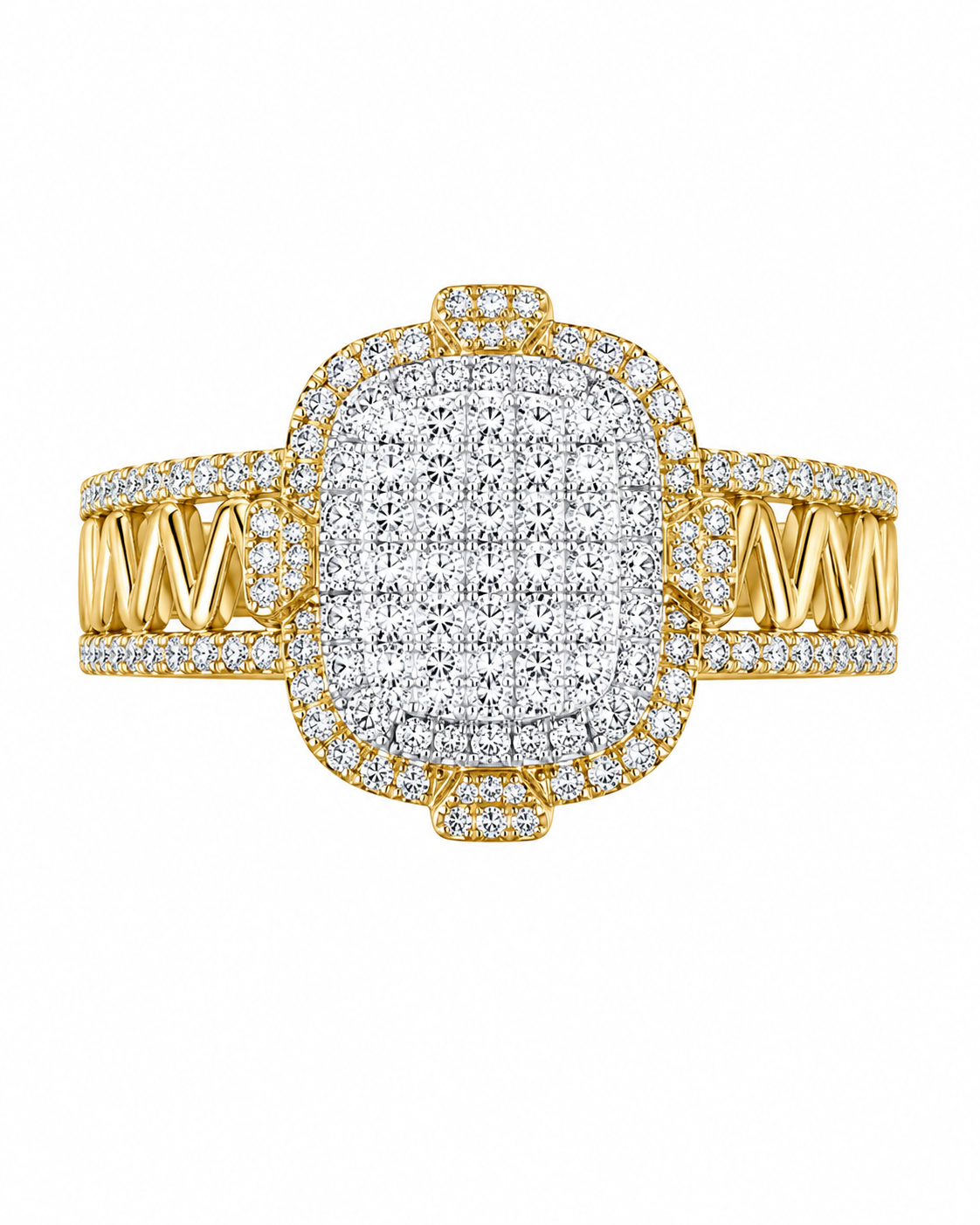 10K Yellow Gold Women's Ring 0.19 ct Natural Diamond