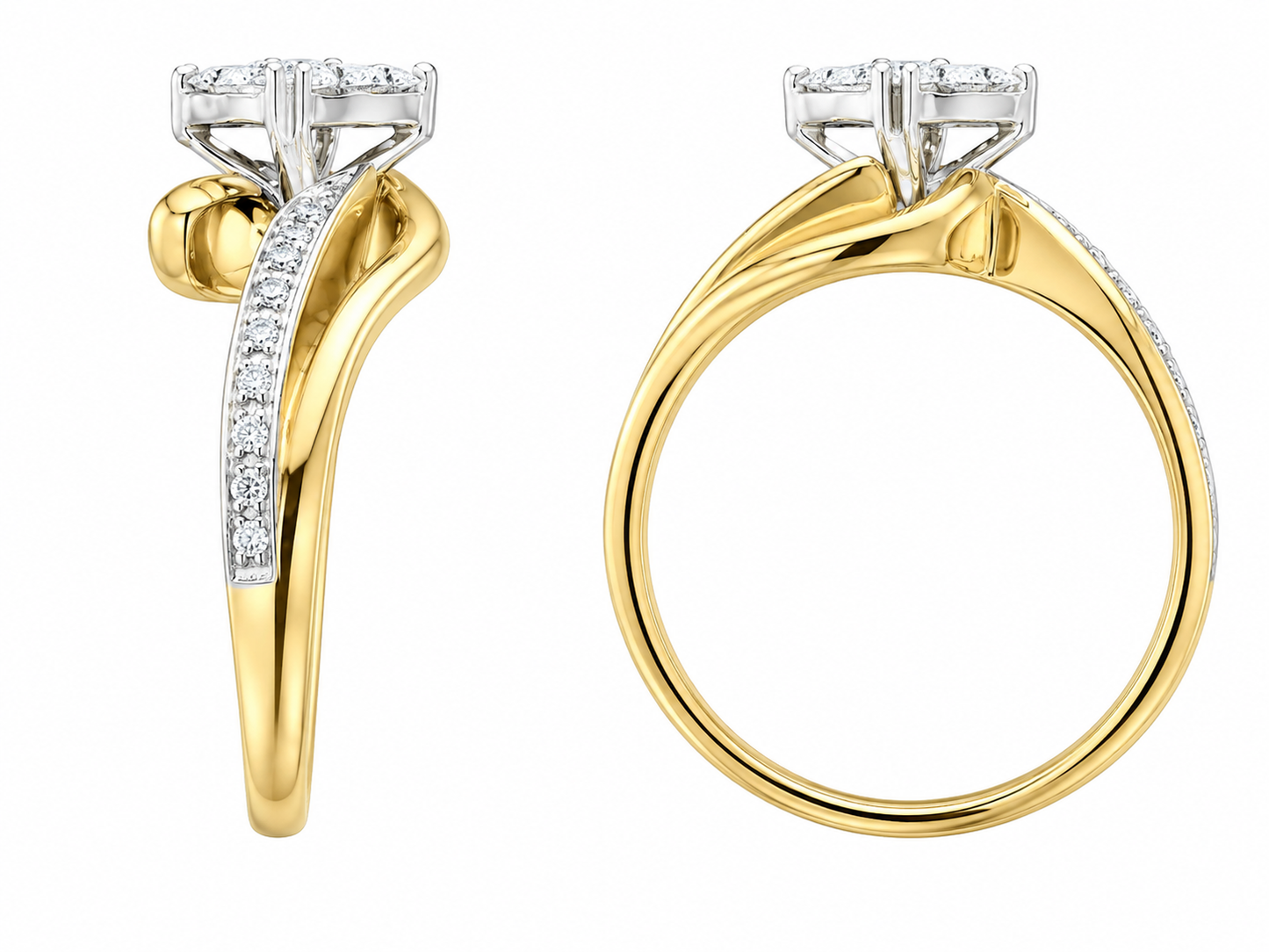 10K Yellow Gold Women's Ring 0.28 ct Natural Diamond