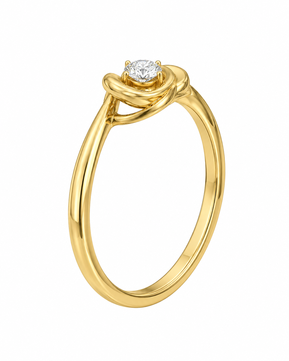 10K Yellow Gold Women's Heart Ring 0.11 ct Natural Diamond
