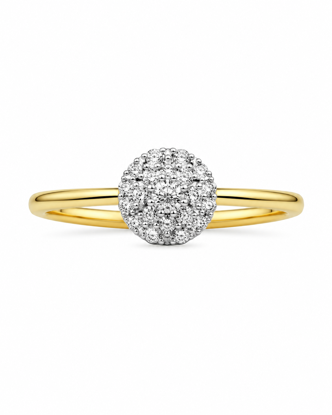 10K Yellow Gold Women's Ring 0.11 ct Natural Diamond