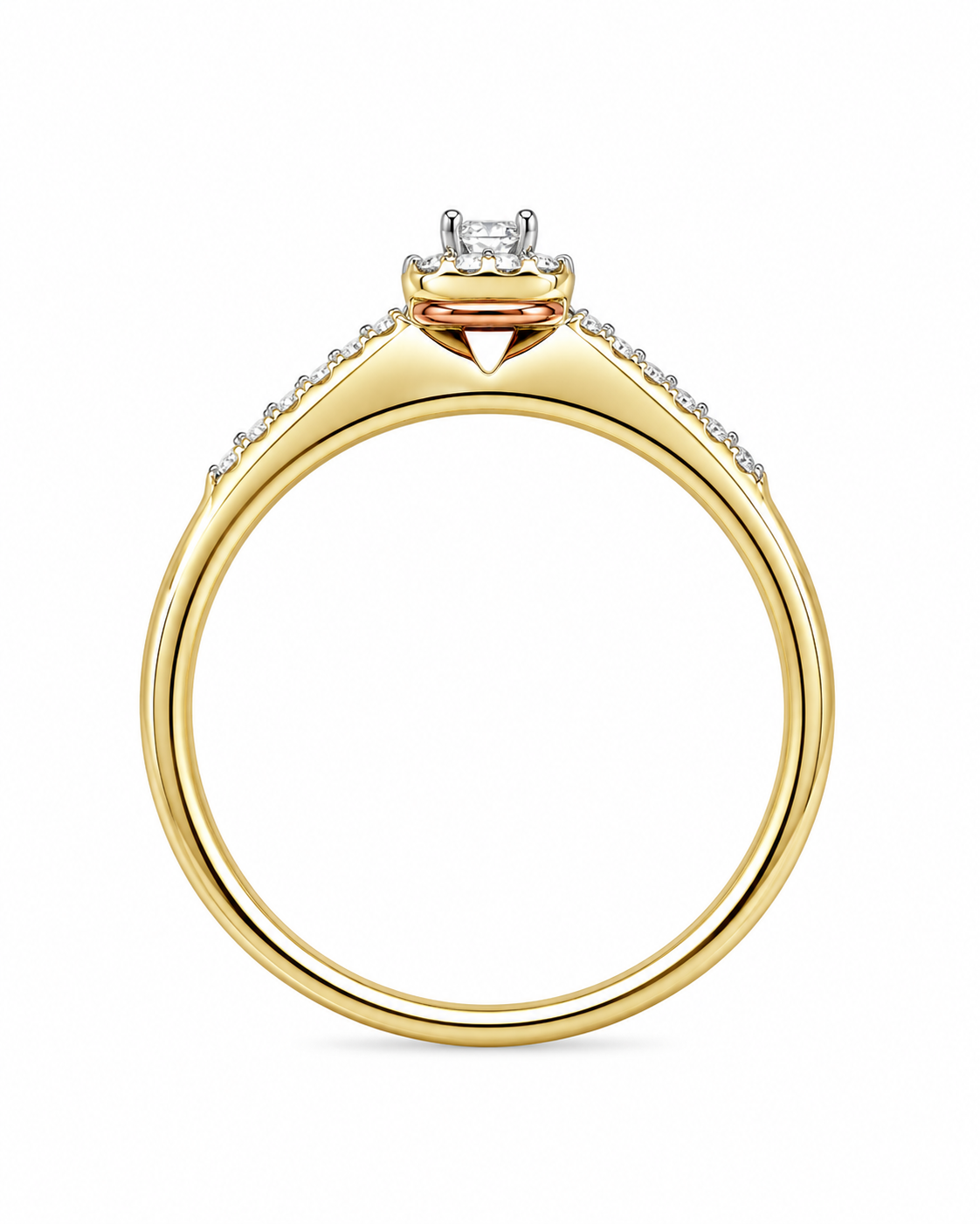 10K Yellow Gold Women's Wedding Set 0.10 ct Natural Diamond