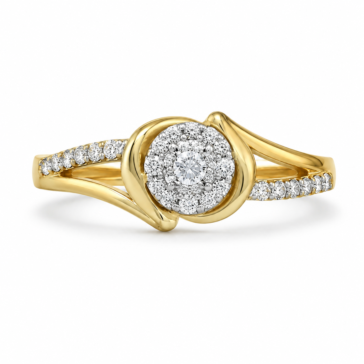 10K Yellow Gold Ring 0.16 ct Natural Diamond