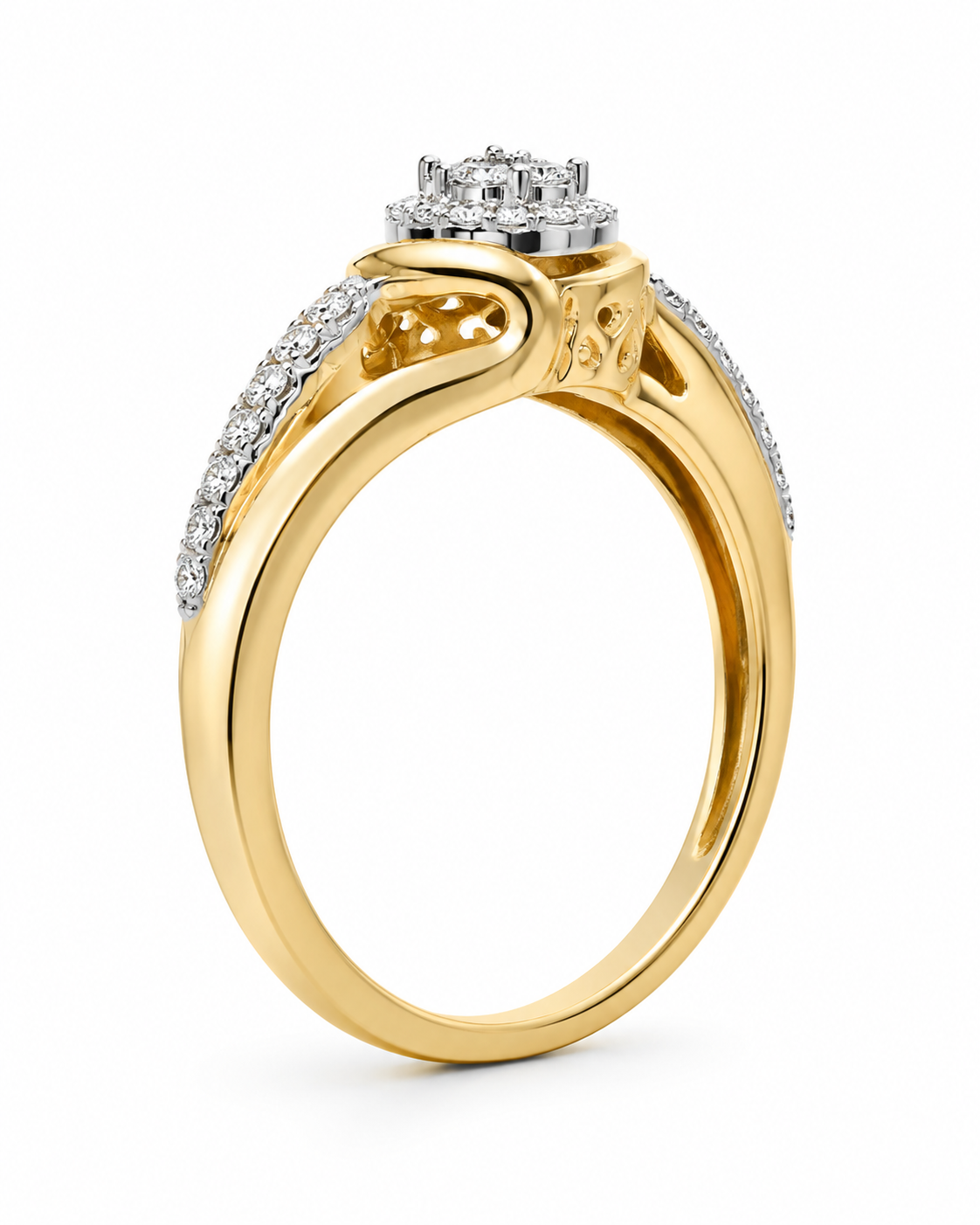 10K Yellow Gold Ring 0.16 ct Natural Diamond