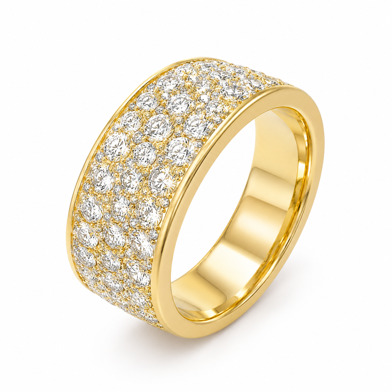 14K Yellow Gold Band 1.35 ct Natural Diamond