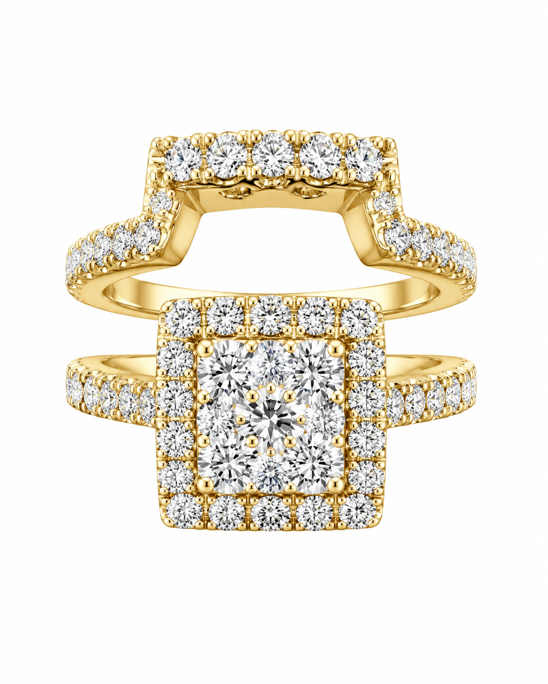 14K Yellow Gold Wedding Set 2.50 ct Natural Diamond