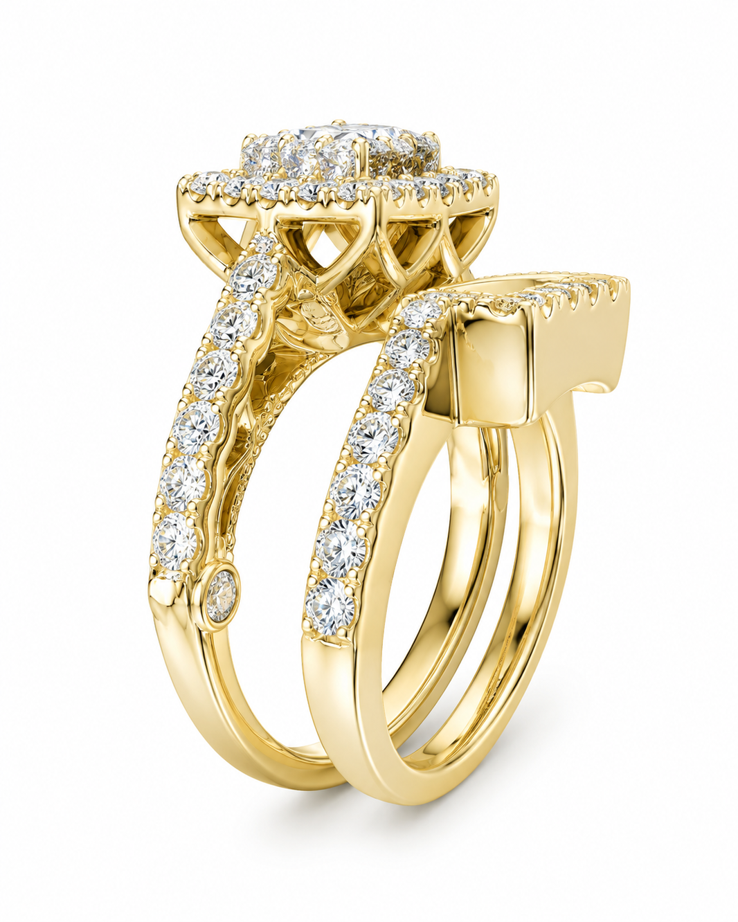 14K Yellow Gold Wedding Set 2.50 ct Natural Diamond