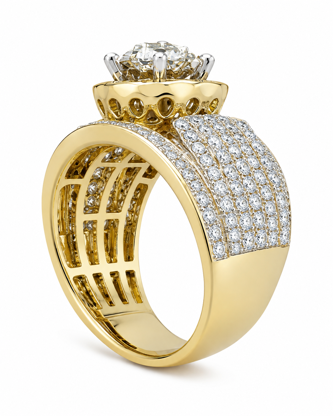14K Yellow Gold Women's Ring 1.79 ct Natural Diamond