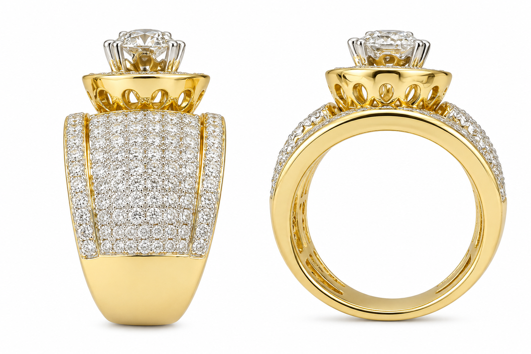 14K Yellow Gold Women's Ring 1.79 ct Natural Diamond