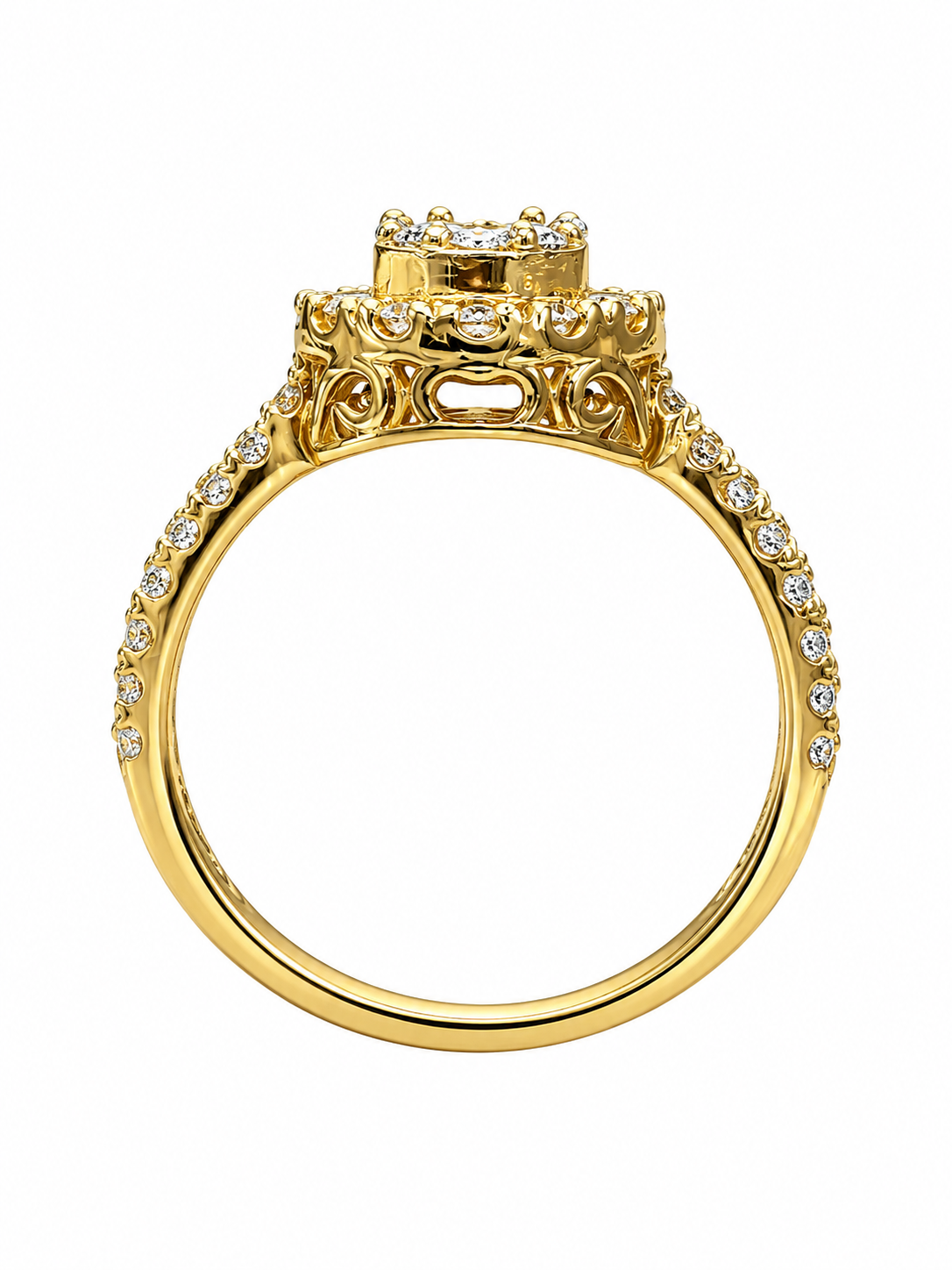 14K Yellow Gold Ring Pear 1.25 ct Natural Diamond