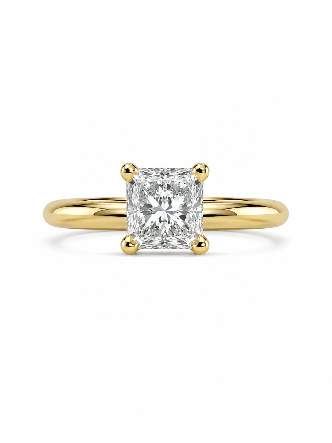 14K Yellow Gold Women's Ring Princess 0.91 ct Natural Diamond