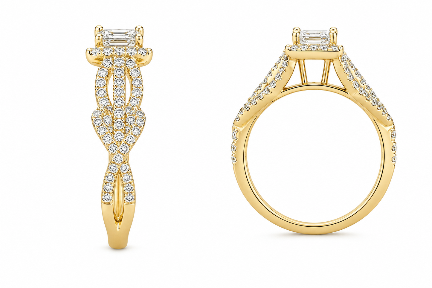14K Yellow Gold Women's Ring 0.90 ct Natural Diamond
