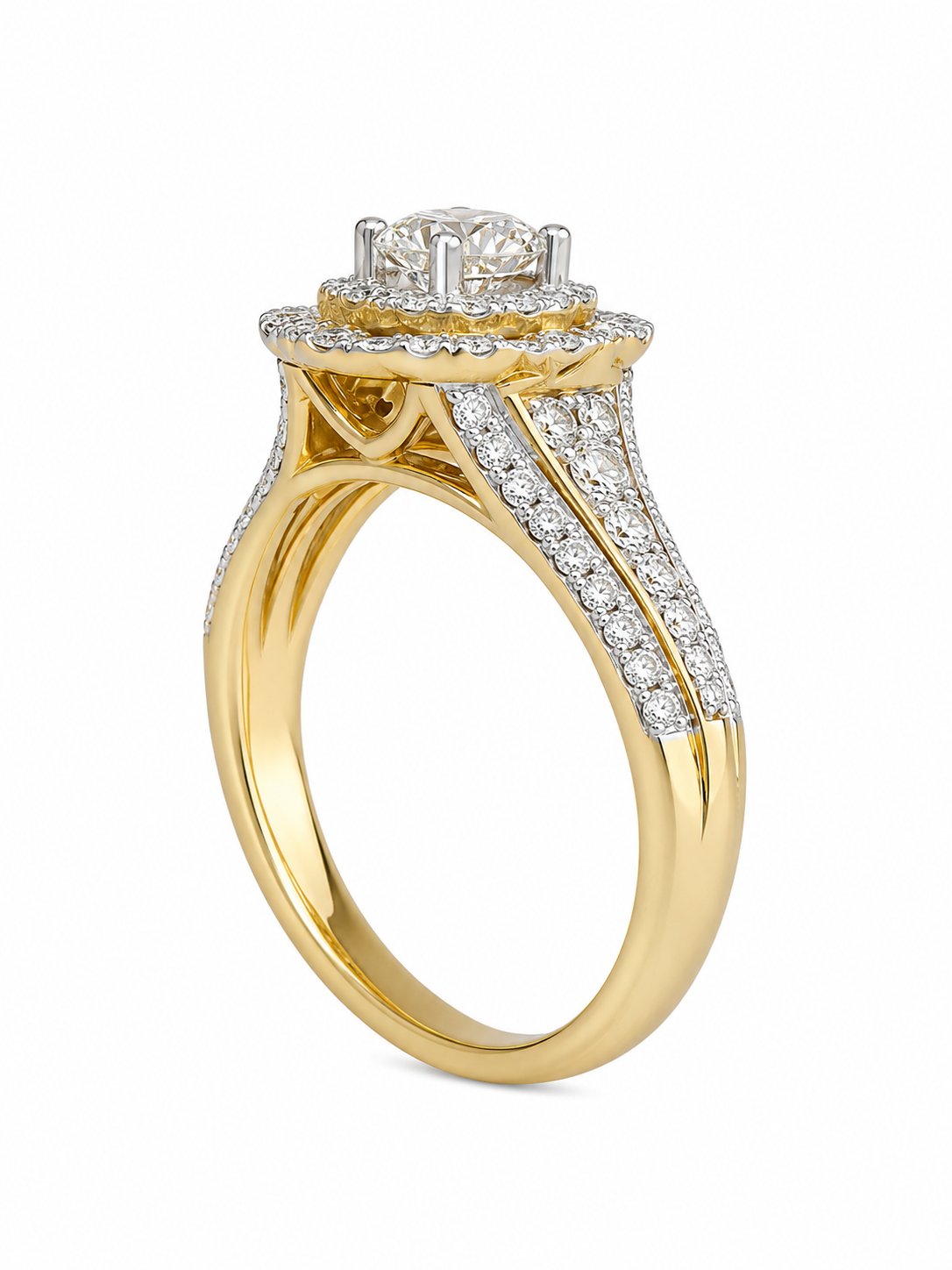 10K Yellow Gold Ring Oval 1.24 ct Natural Diamond