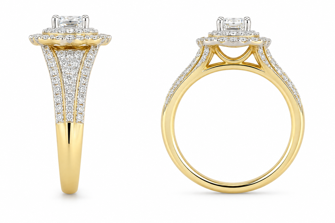 10K Yellow Gold Ring Oval 1.24 ct Natural Diamond