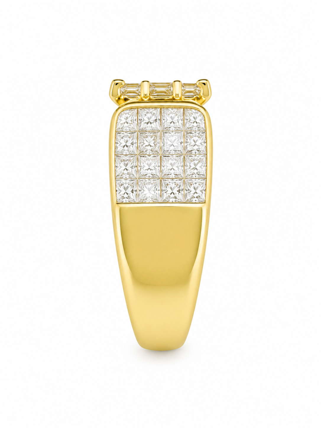 14K Yellow Gold Women's Ring 3.21 ct Marquise, Princess Natural Diamond
