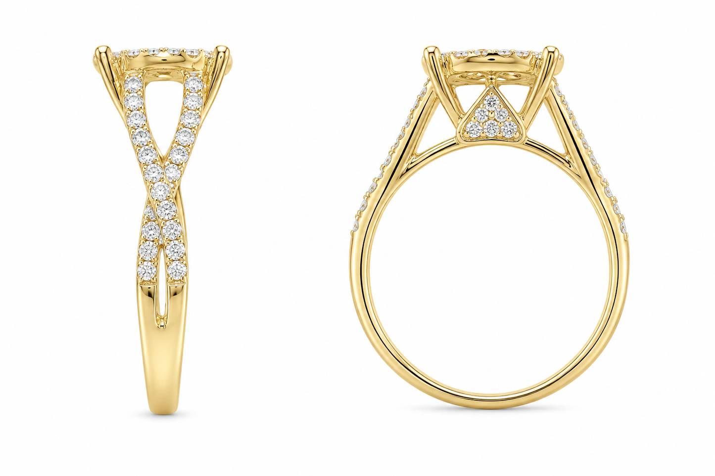 10K Yellow Gold Women's Ring 0.65 ct Natural Diamond