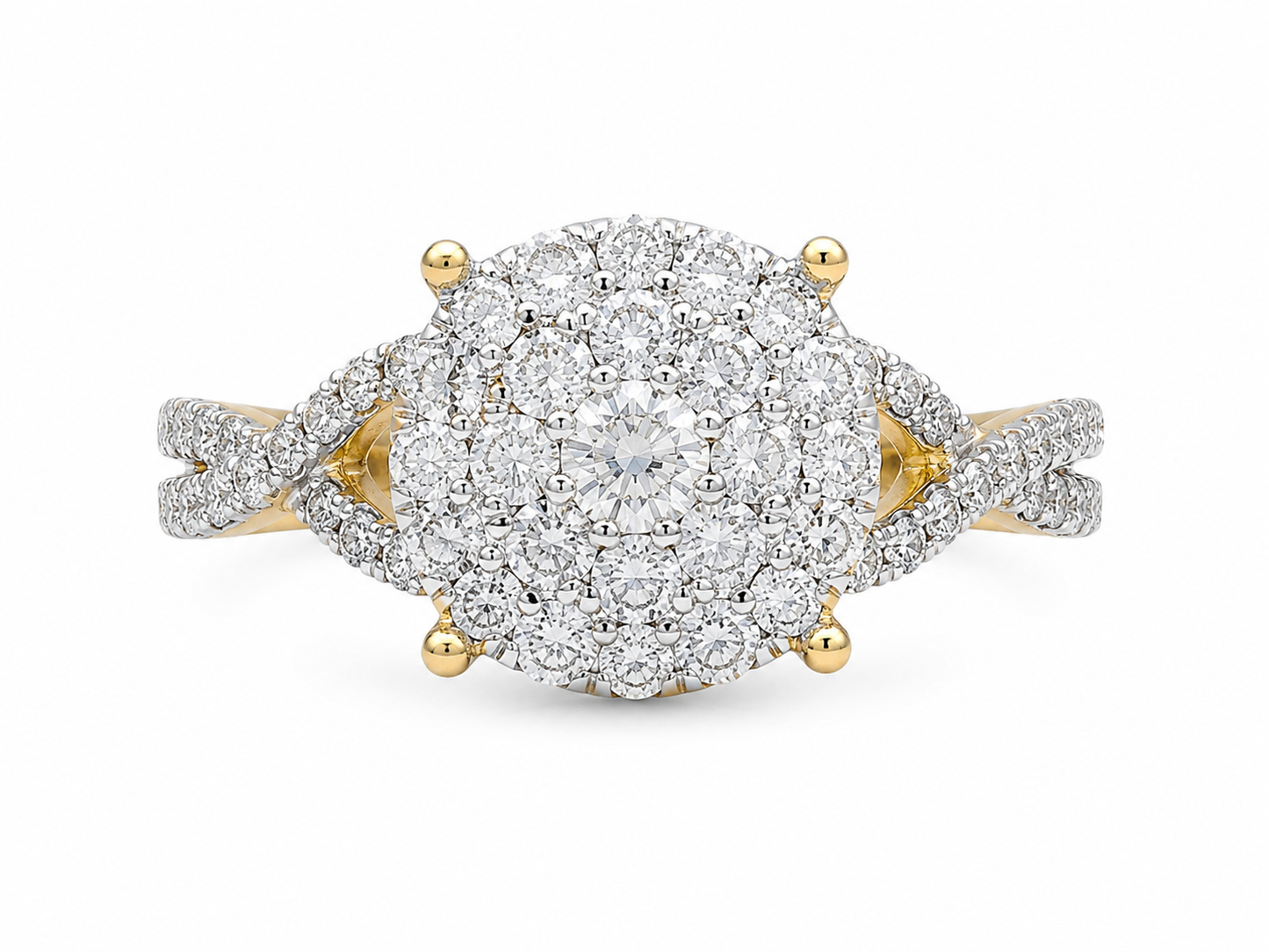 10K Yellow Gold Women's Ring 0.65 ct Natural Diamond