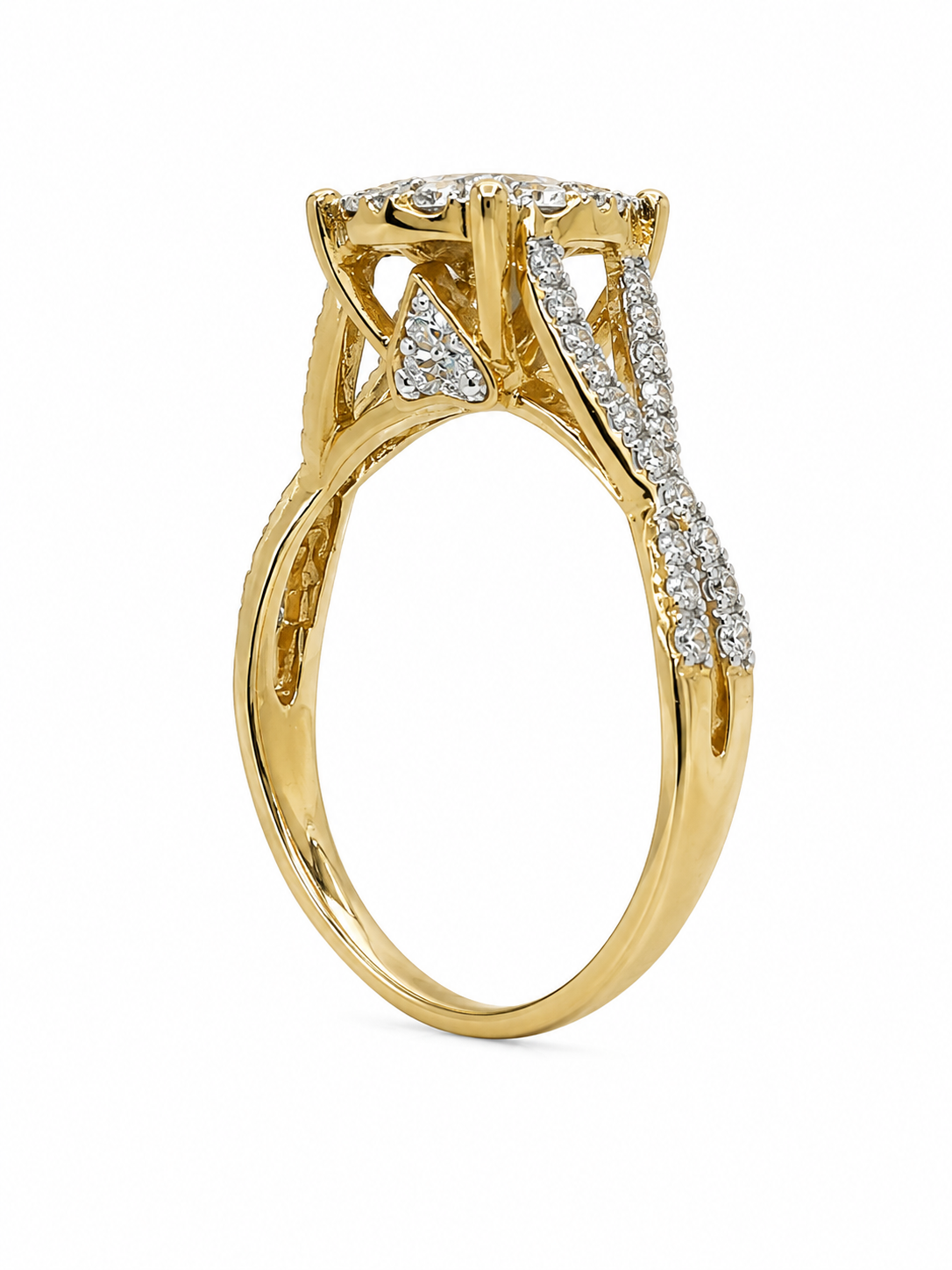 10K Yellow Gold Women's Ring 0.65 ct Natural Diamond