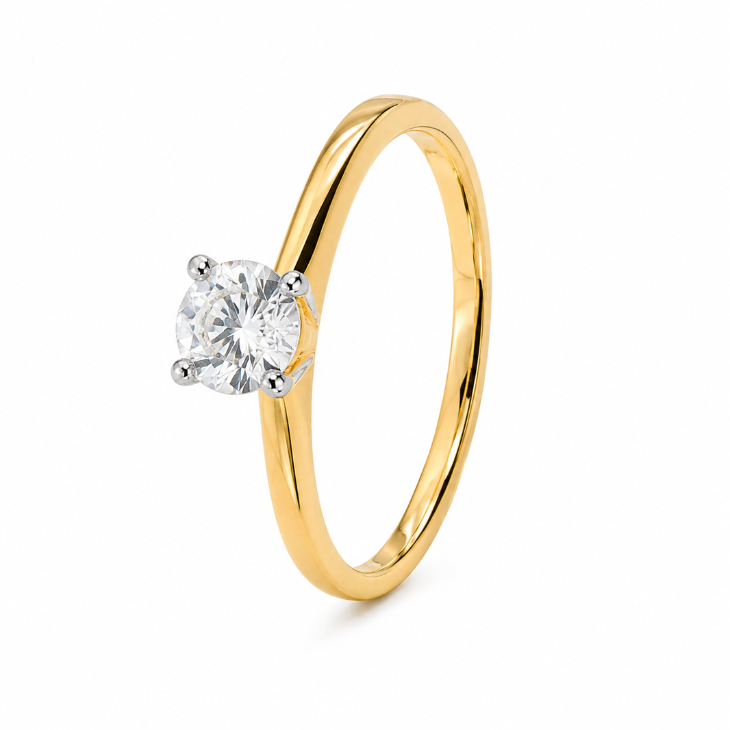 14K Yellow Gold Women's Ring 0.27 ct Natural Diamond