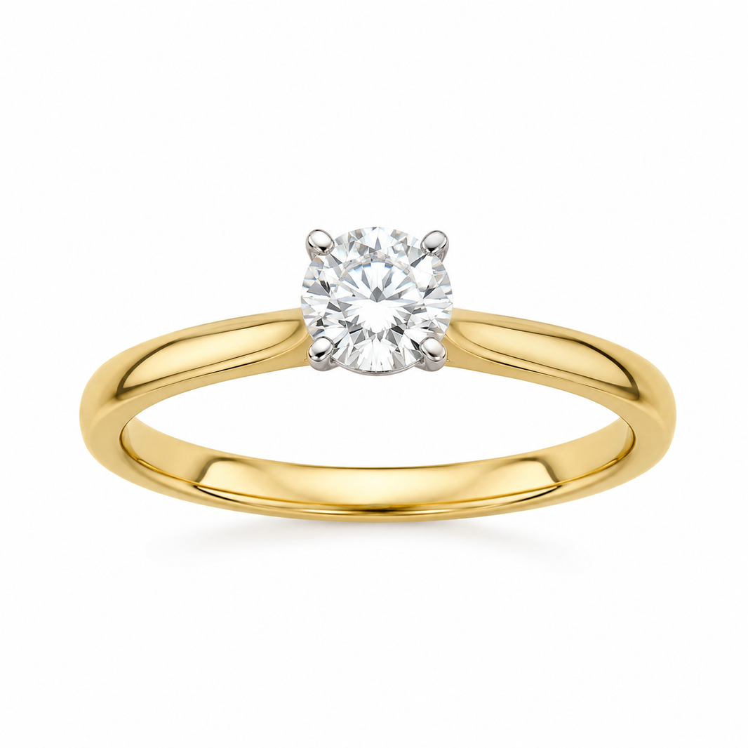 14K Yellow Gold Women's Ring 0.27 ct Natural Diamond