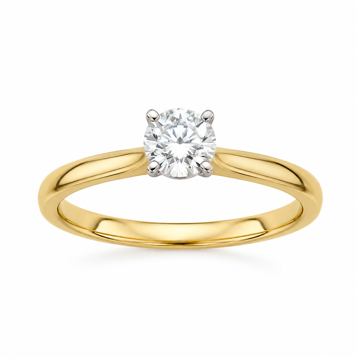 14K Yellow Gold Women's Ring 0.27 ct Natural Diamond