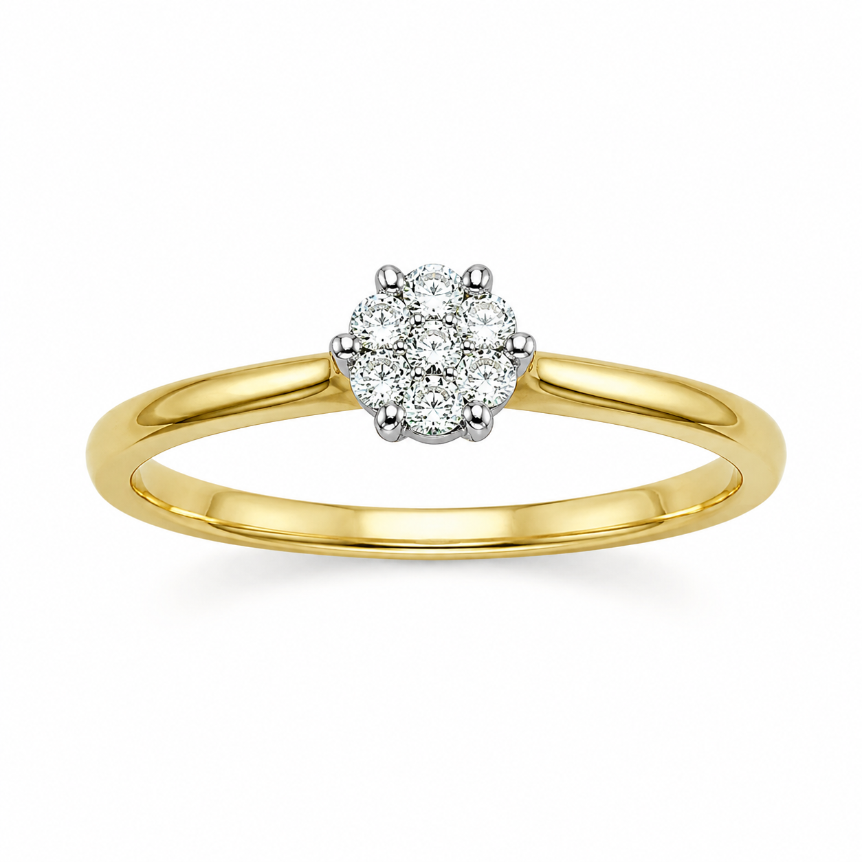 10K Yellow Gold Women’s Ring 0.10 ct Natural Diamond