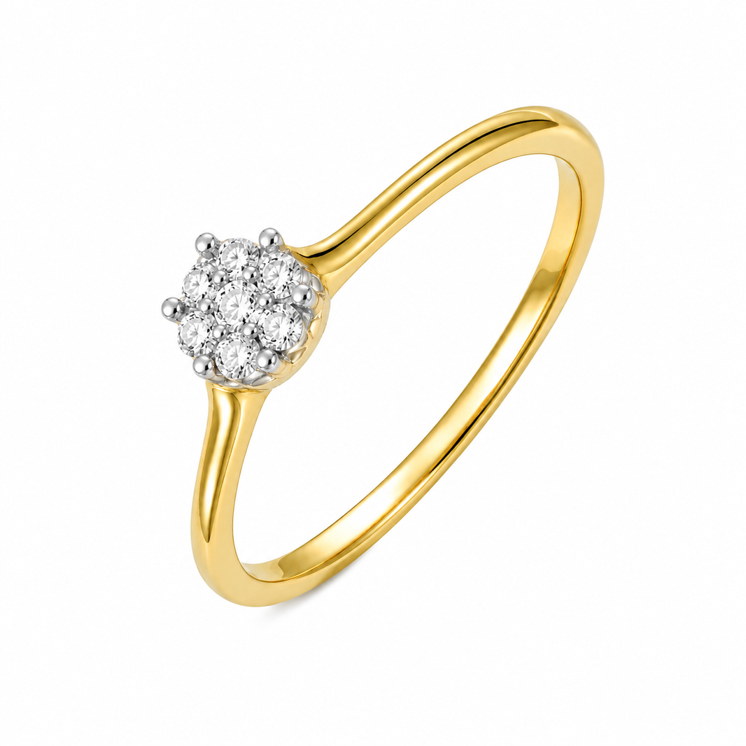 10K Yellow Gold Women’s Ring 0.10 ct Natural Diamond
