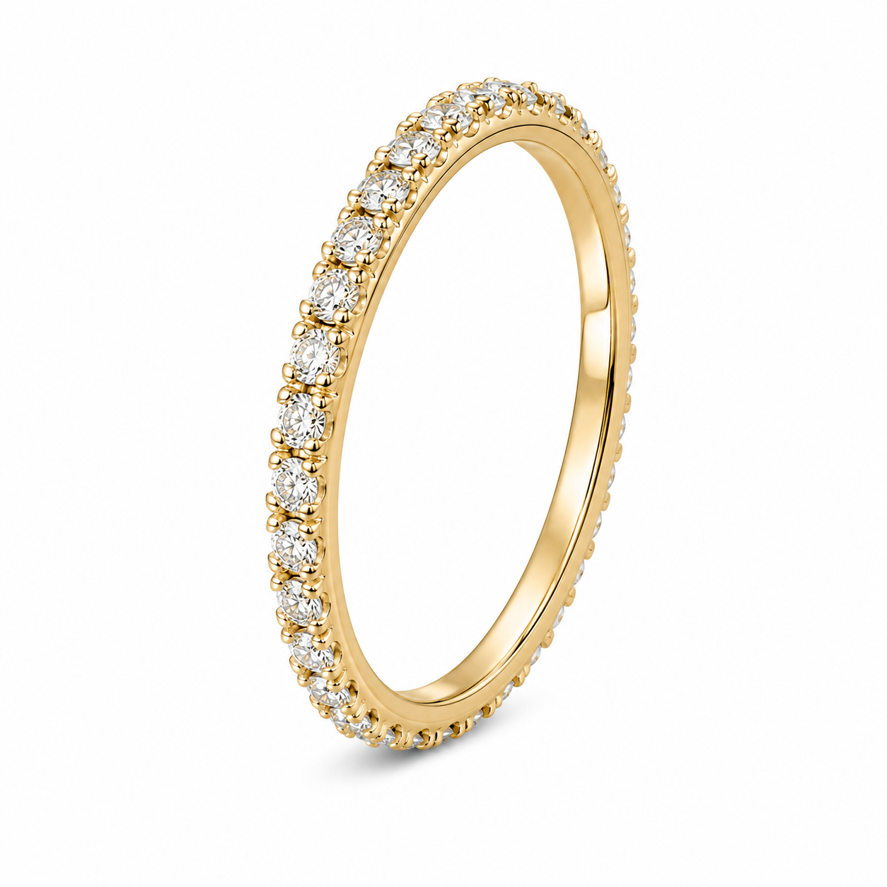 14K Yellow Gold Women’s Eternity Band 0.68 ct Natural Diamond Size 7