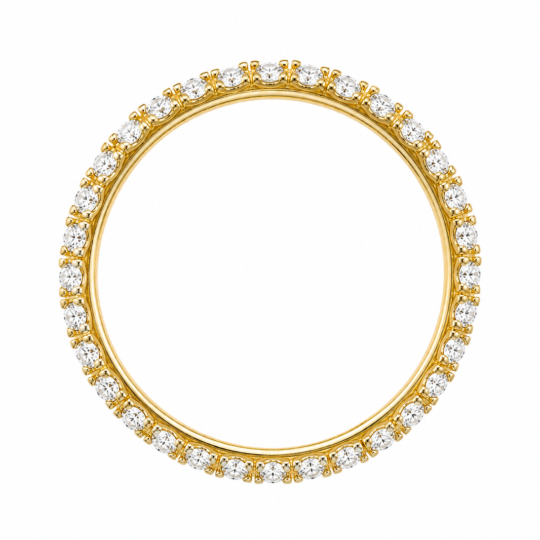 14K Yellow Gold Women’s Eternity Band 0.68 ct Natural Diamond Size 7