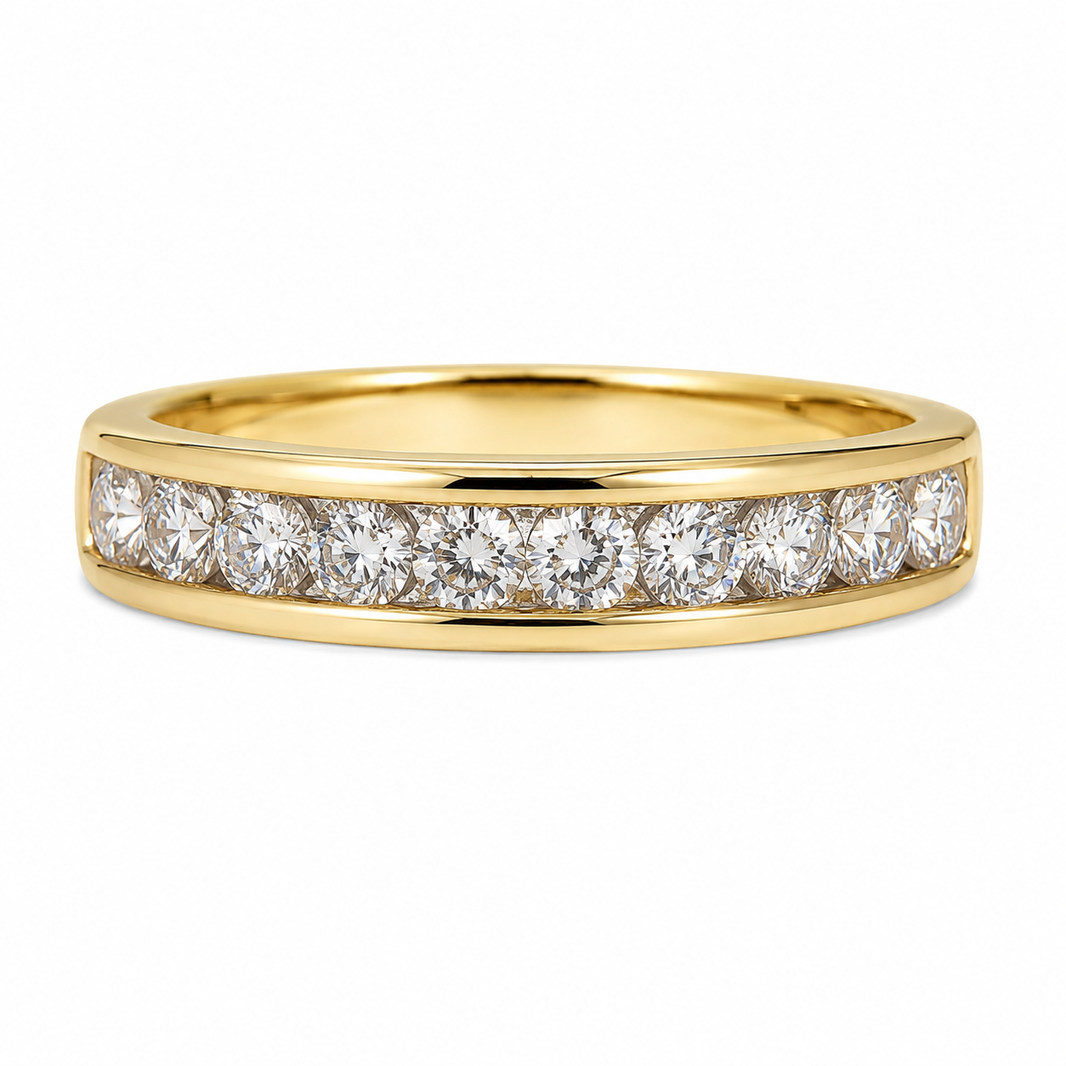 10K Yellow Gold Women's Band 0.70 ct Natural Diamond