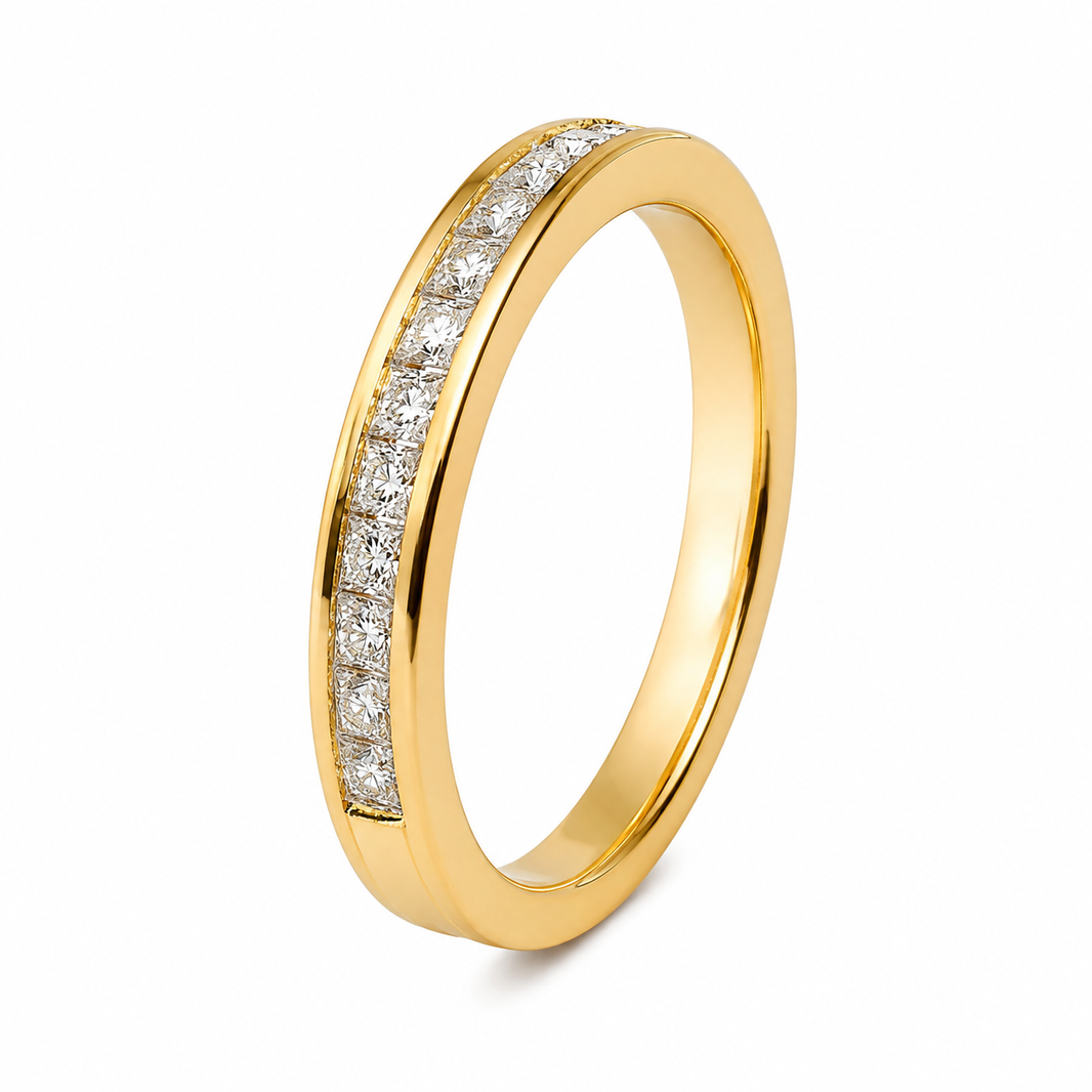 14K Yellow Gold Women's Band 0.26 ct Natural Diamond