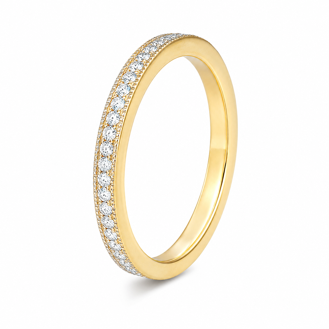10K Yellow Gold Women's Band 0.05 ct Natural Diamond