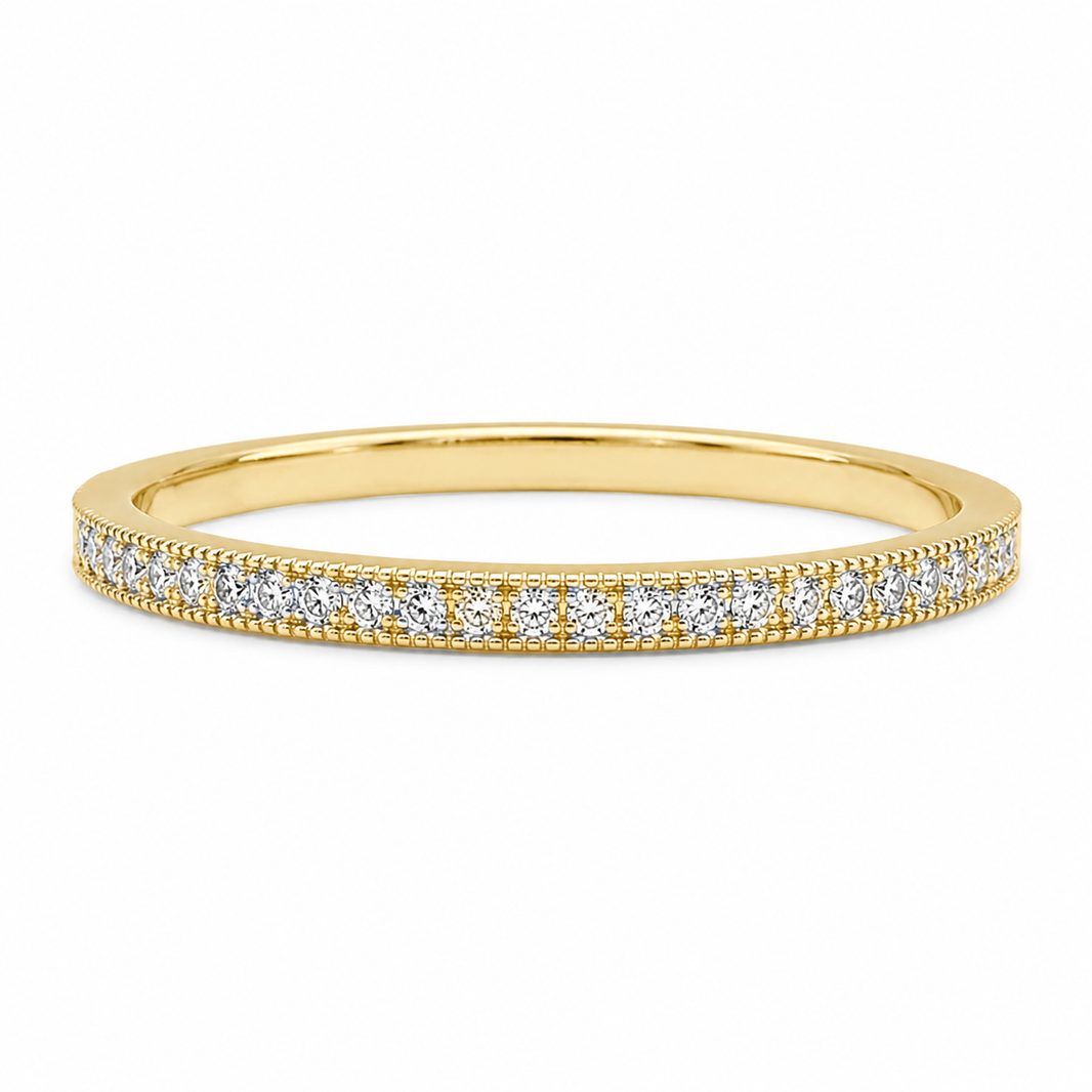 10K Yellow Gold Women's Band 0.05 ct Natural Diamond