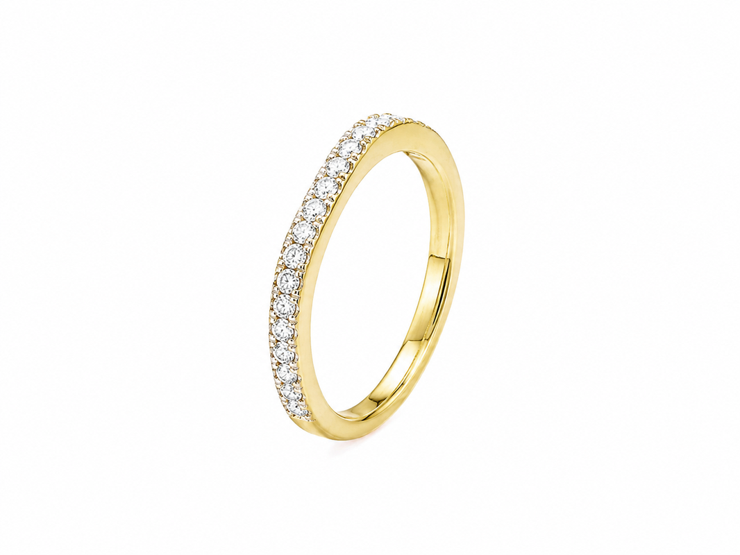 10K Yellow Gold Women's Band 0.12 ct Natural Diamond