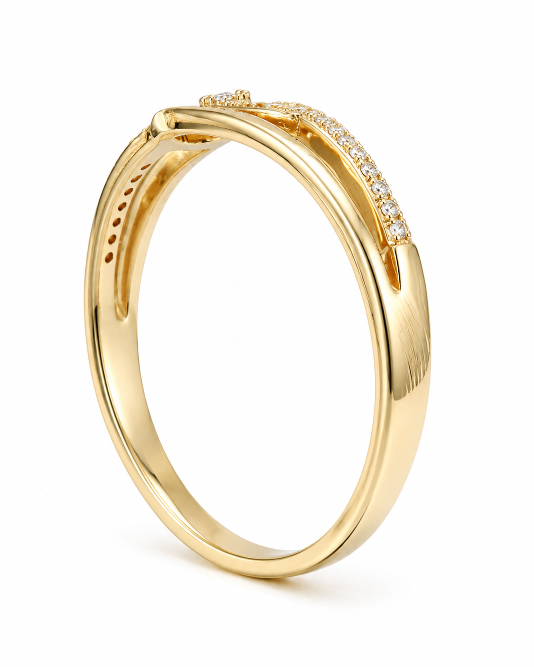 10K Yellow Gold Women's Ring Heart 0.20 ct Natural Diamond