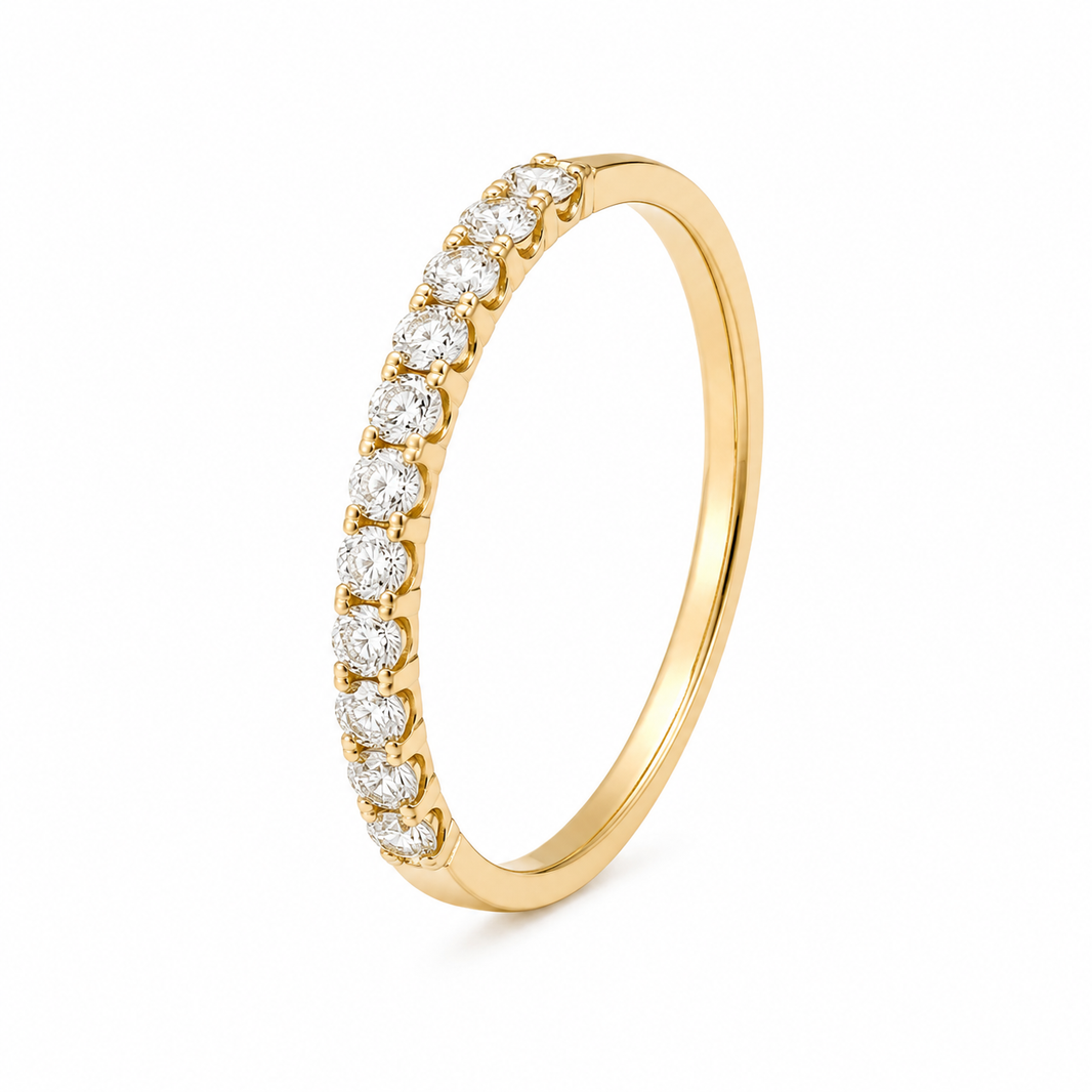 14K Yellow Gold Band 0.29 ct Natural Diamond