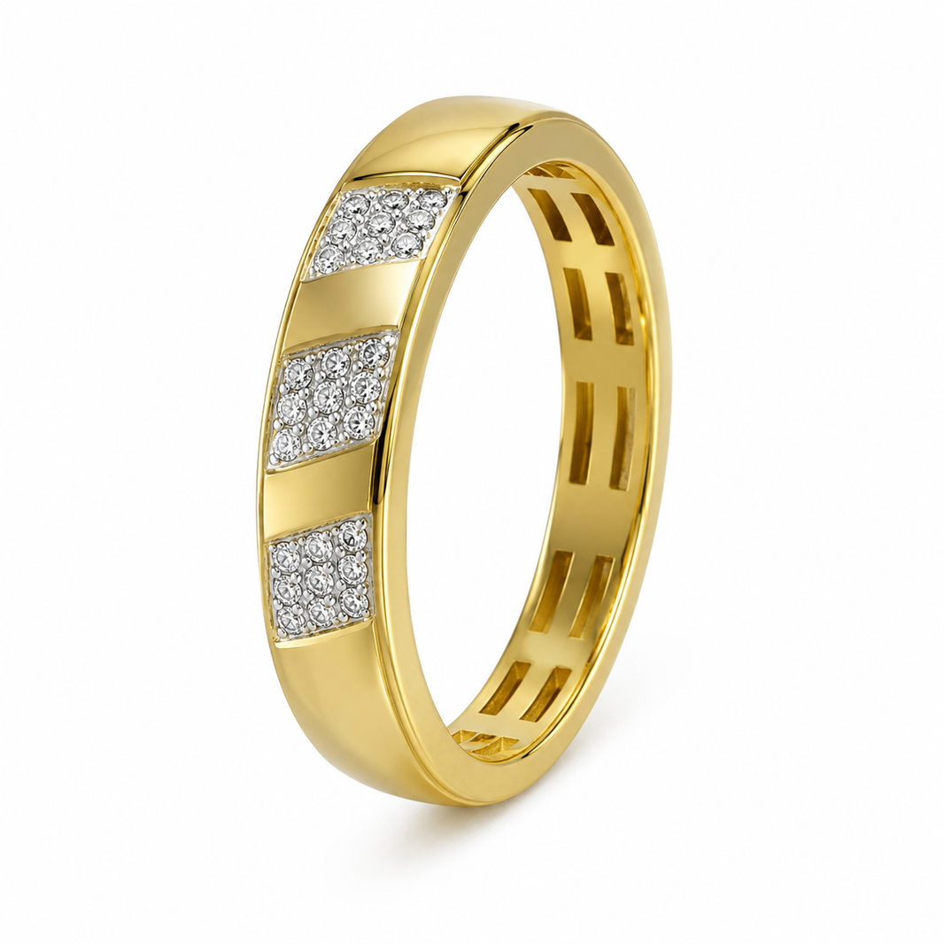 10K Yellow Gold Band 0.10 ct Natural Diamond